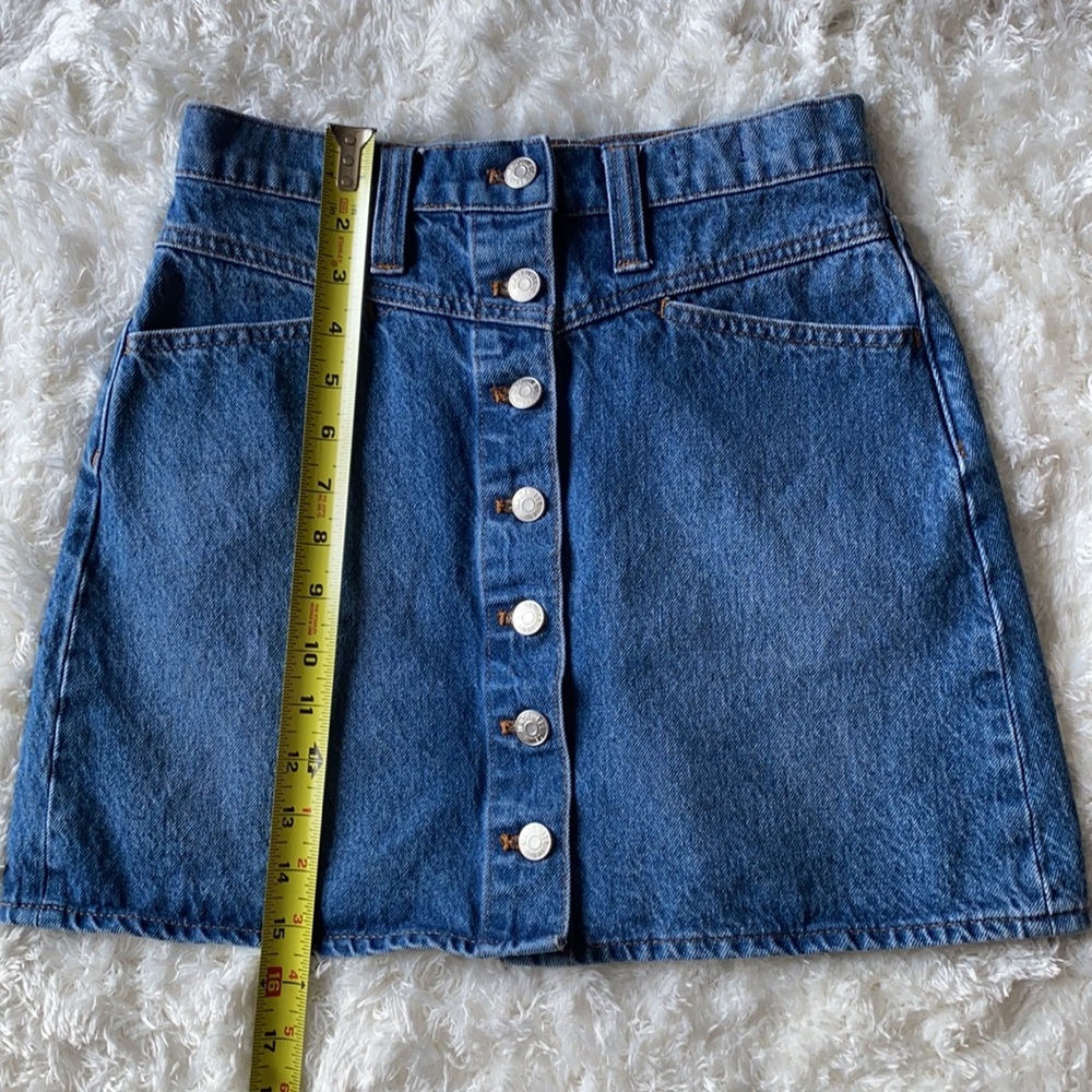 Madewell mini skirt stretch denim A-line size 25 - Picture 8 of 10